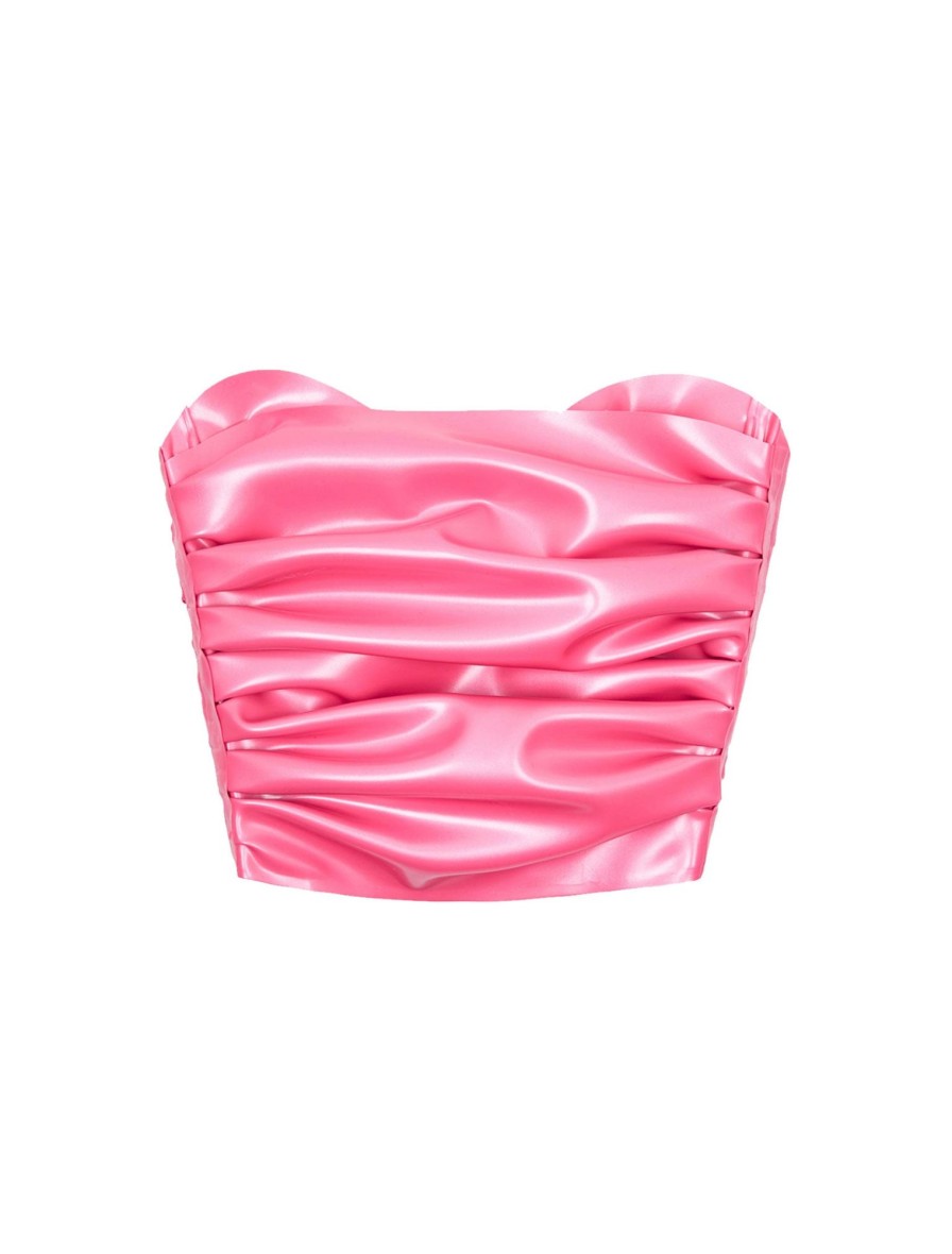 Latex Poster Girl | Barbossa Bandeau Latex Top Fuchsia Pink