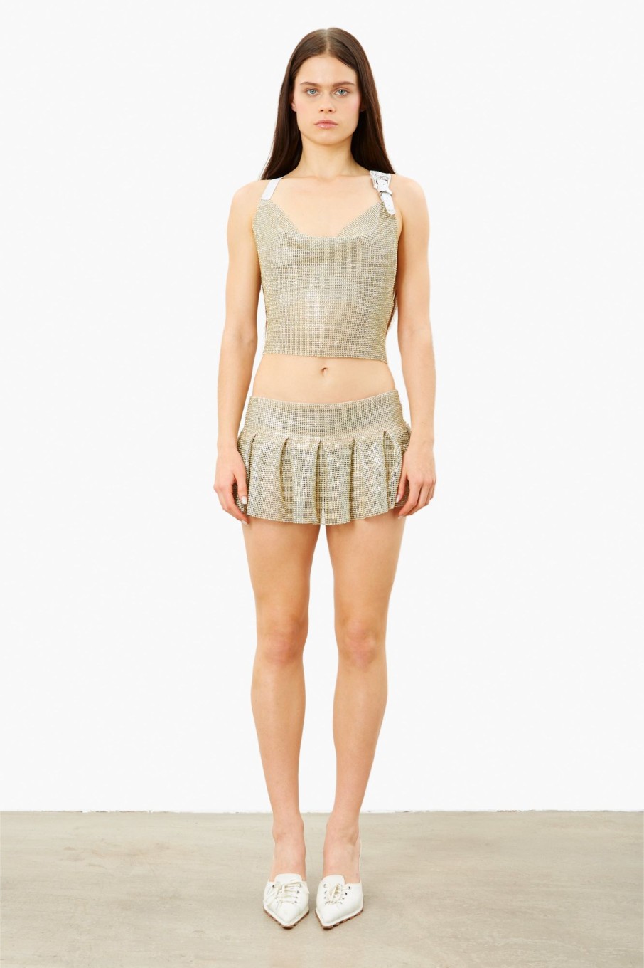 Chainmail Poster Girl | Penny Pleated Micro Skirt Lemon Haze