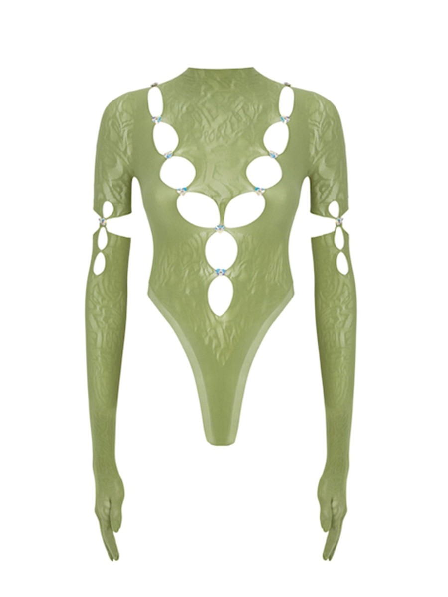 Tops & Bottoms Poster Girl | Toni Bodysuit Sativa Green