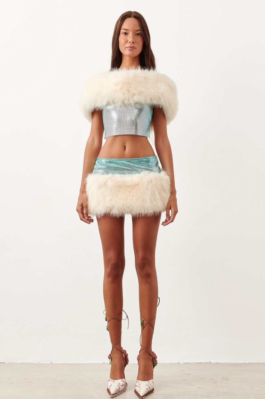 Chainmail Poster Girl | Clyde Fur Skirt Ombre