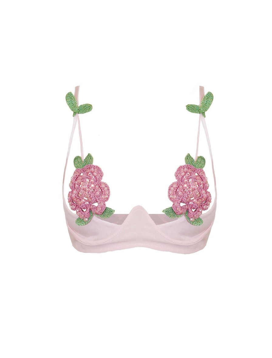 Tops & Bottoms Poster Girl | Annamaria Floral Chiffon Bra Pink