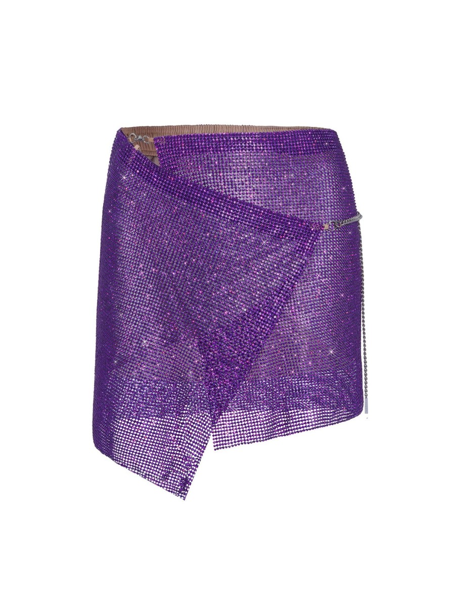 Chainmail Poster Girl | Rhinestoned Winona Skirt Amethyst