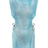 Chainmail Poster Girl | Rhinestoned Bamm Bamm Dress Cerulean