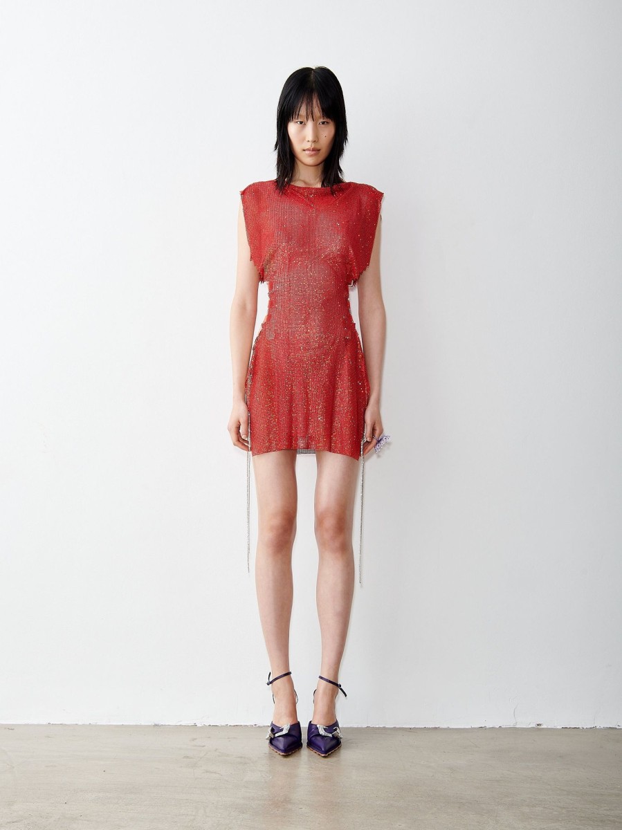 Chainmail Poster Girl | Rhinestoned Bamm Bamm Dress Sherry Spritz