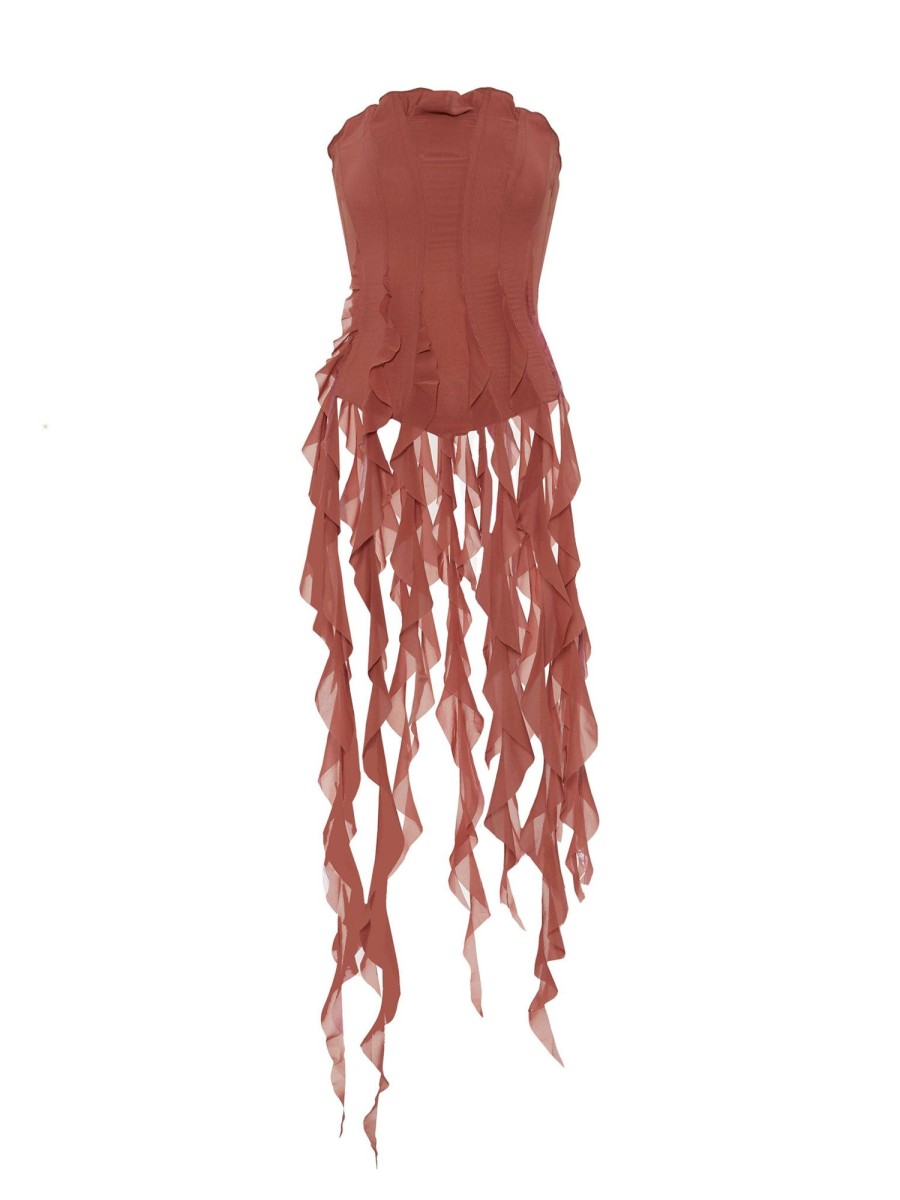 Tops & Bottoms Poster Girl | Chiffon Calamity Corset Terracotta