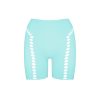 Tops & Bottoms Poster Girl | Brianna Biker Shorts In Soft Turquoise