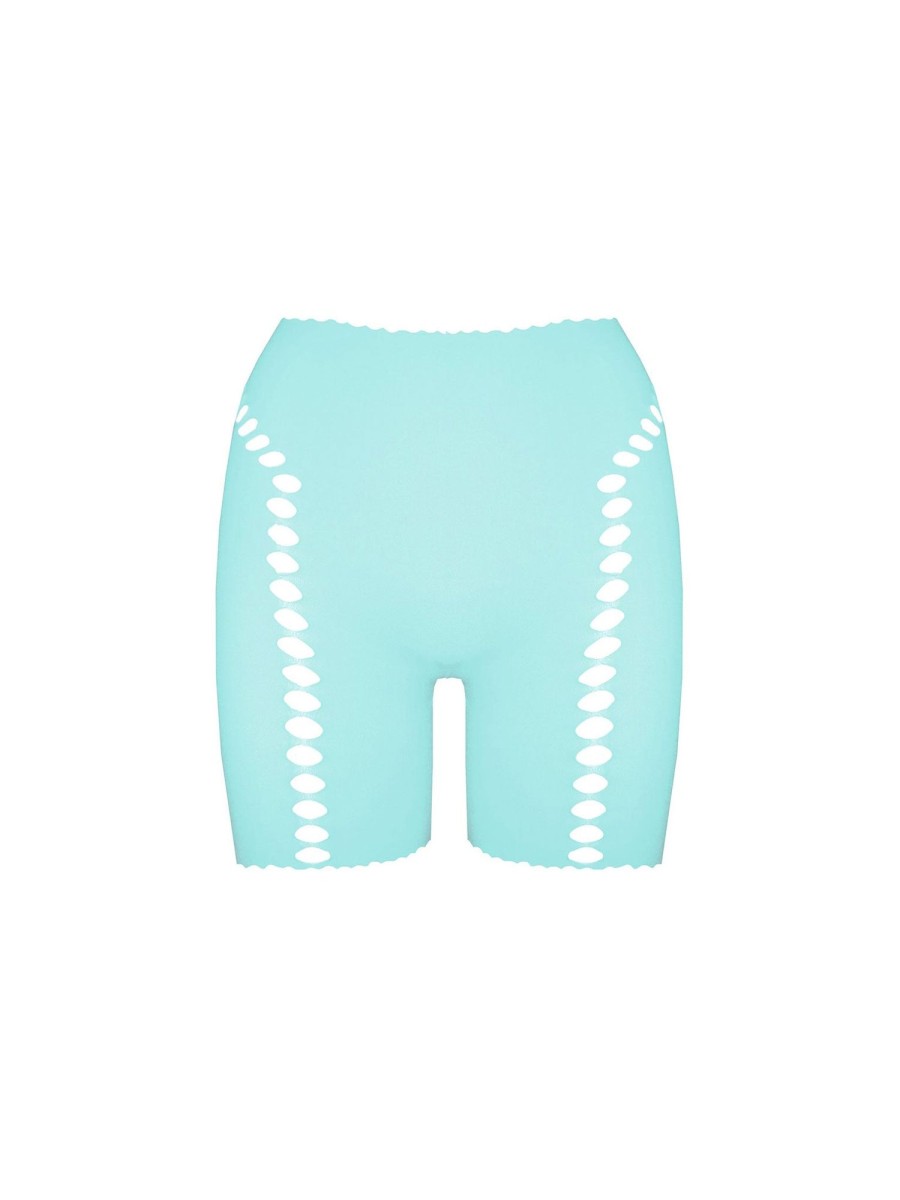 Tops & Bottoms Poster Girl | Brianna Biker Shorts In Soft Turquoise