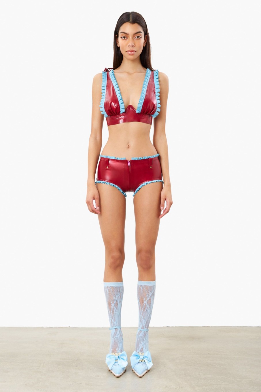 Latex Poster Girl | Salma Latex Bra Burgundy