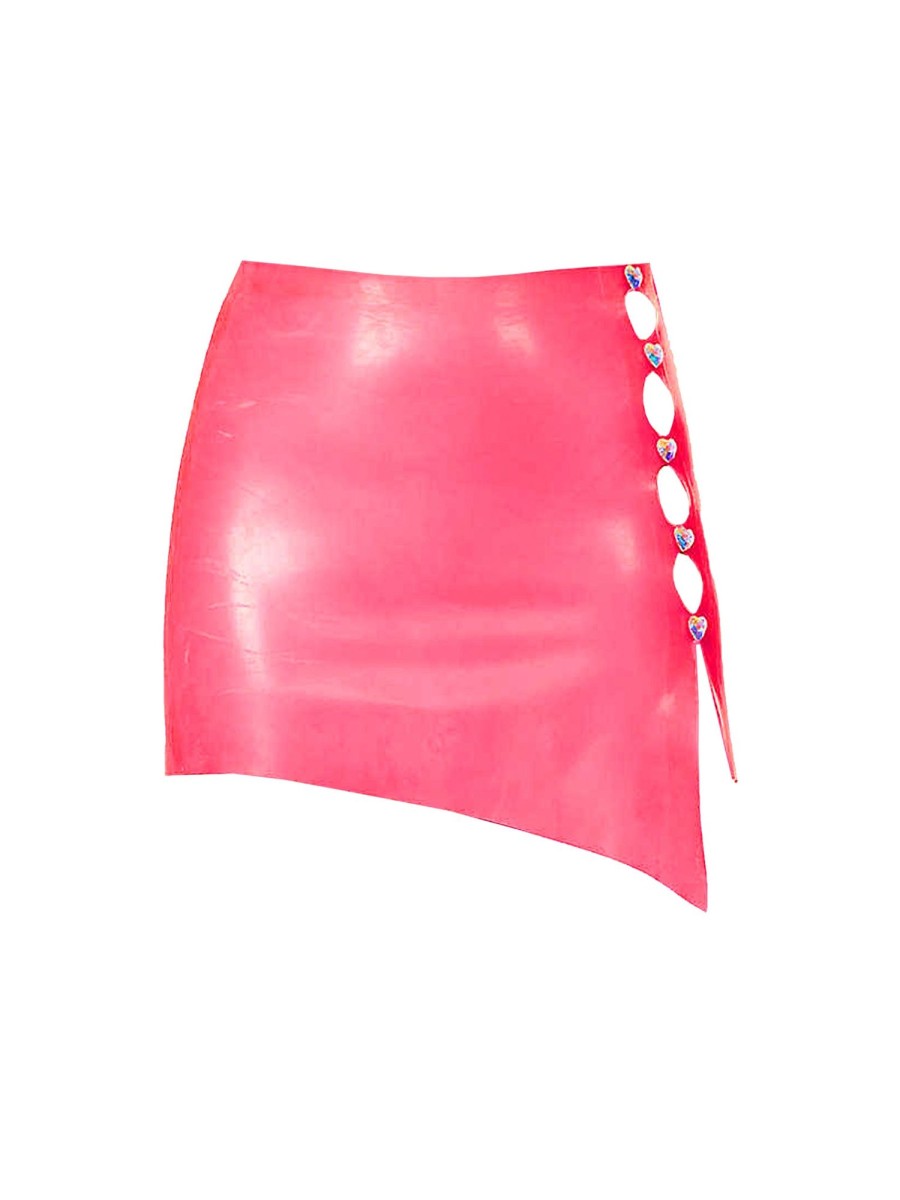 Latex Poster Girl | Goldie Latex Skirt Shocking Pink