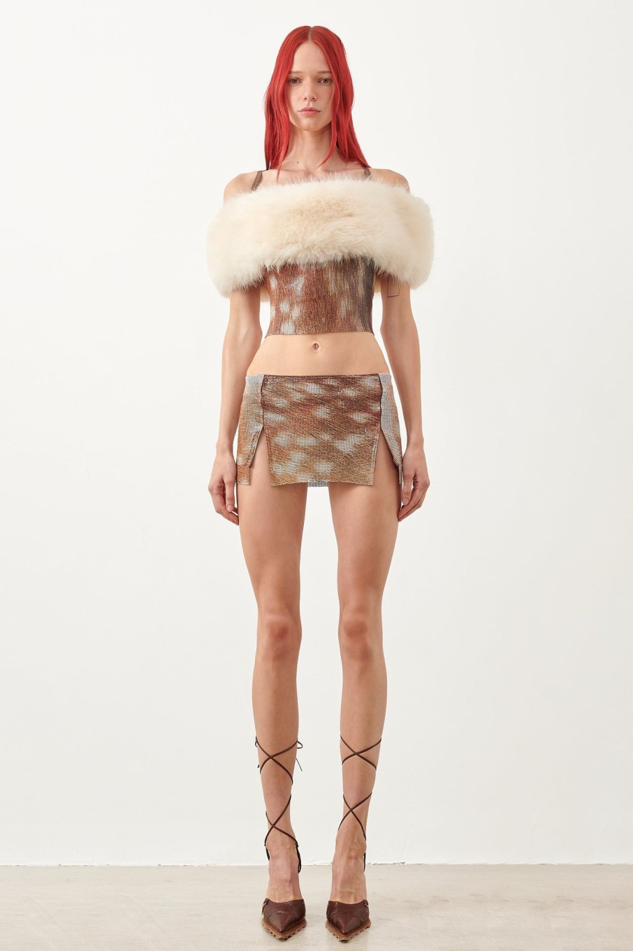 Chainmail Poster Girl | Bonny Fur Top Matte Bambi