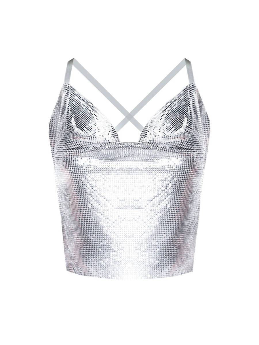 Tops & Bottoms Poster Girl | Bambi Top Chrome Silver