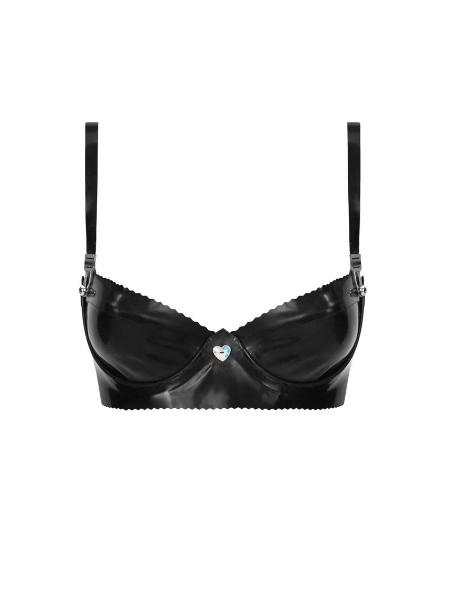 Tops & Bottoms Poster Girl | Latex Charisma Bra Jet Black