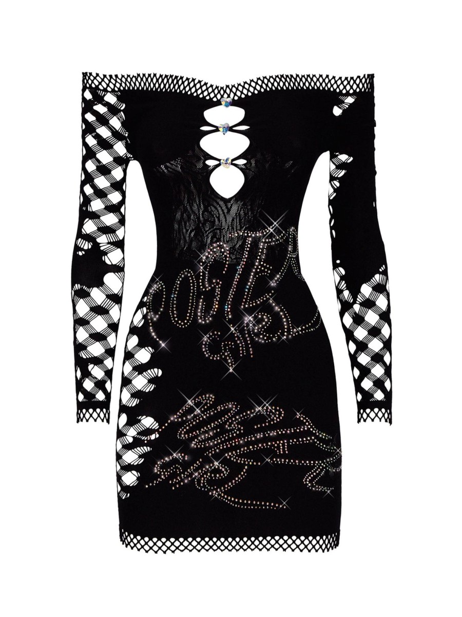 Dresses Poster Girl | Coco Dress Long Sleeve In Jet Black