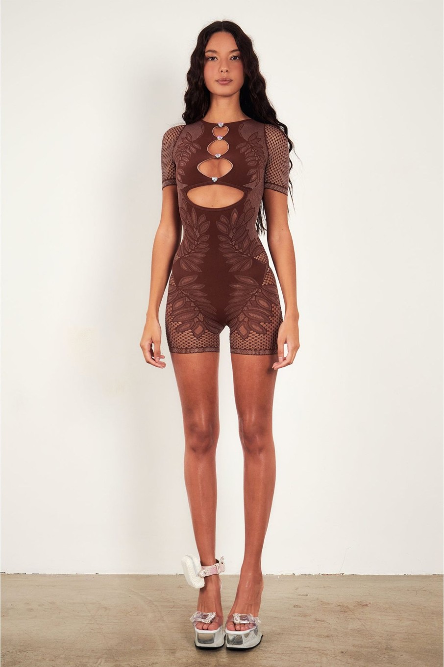 Jumpsuits & Rompers Poster Girl | Dinero Playsuit Old Money Brown