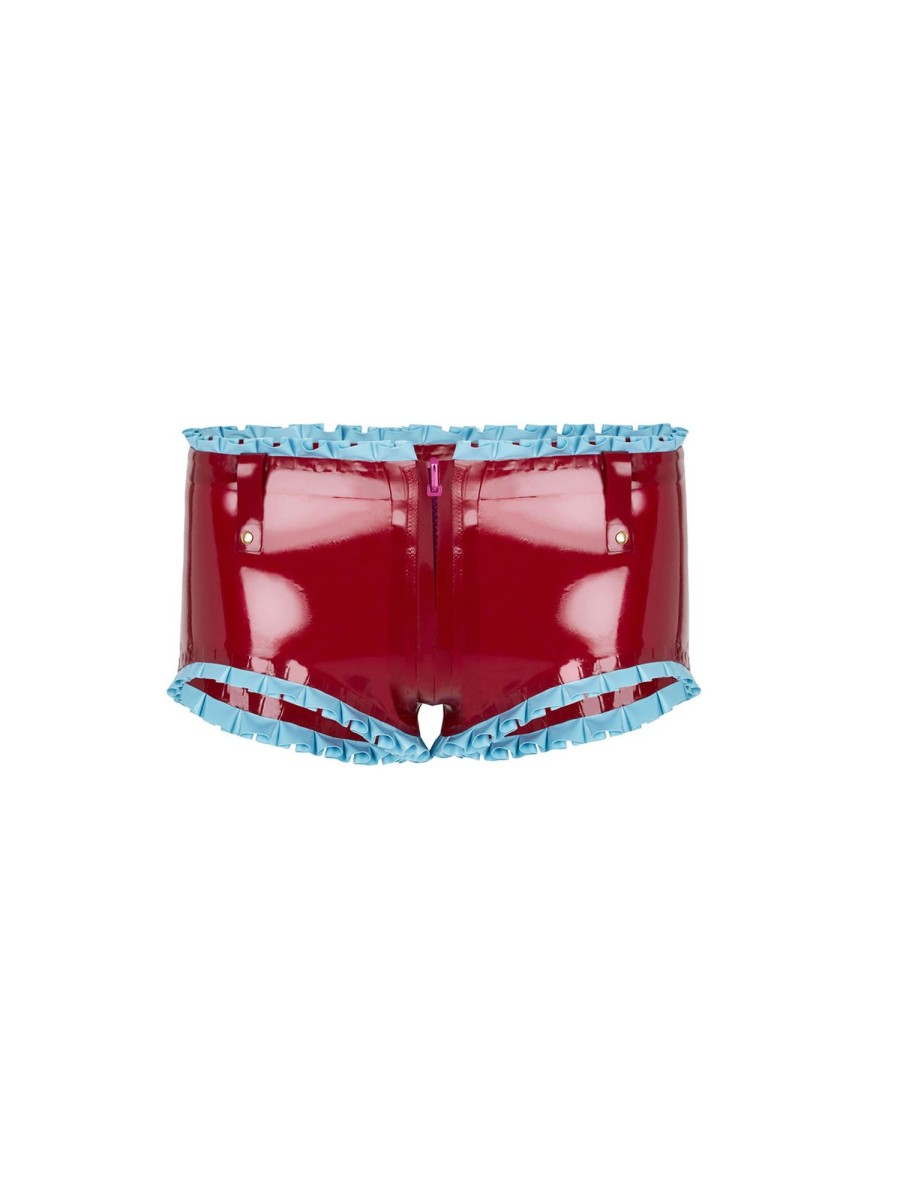 Latex Poster Girl | Mathilda Latex Shorts Burgundy