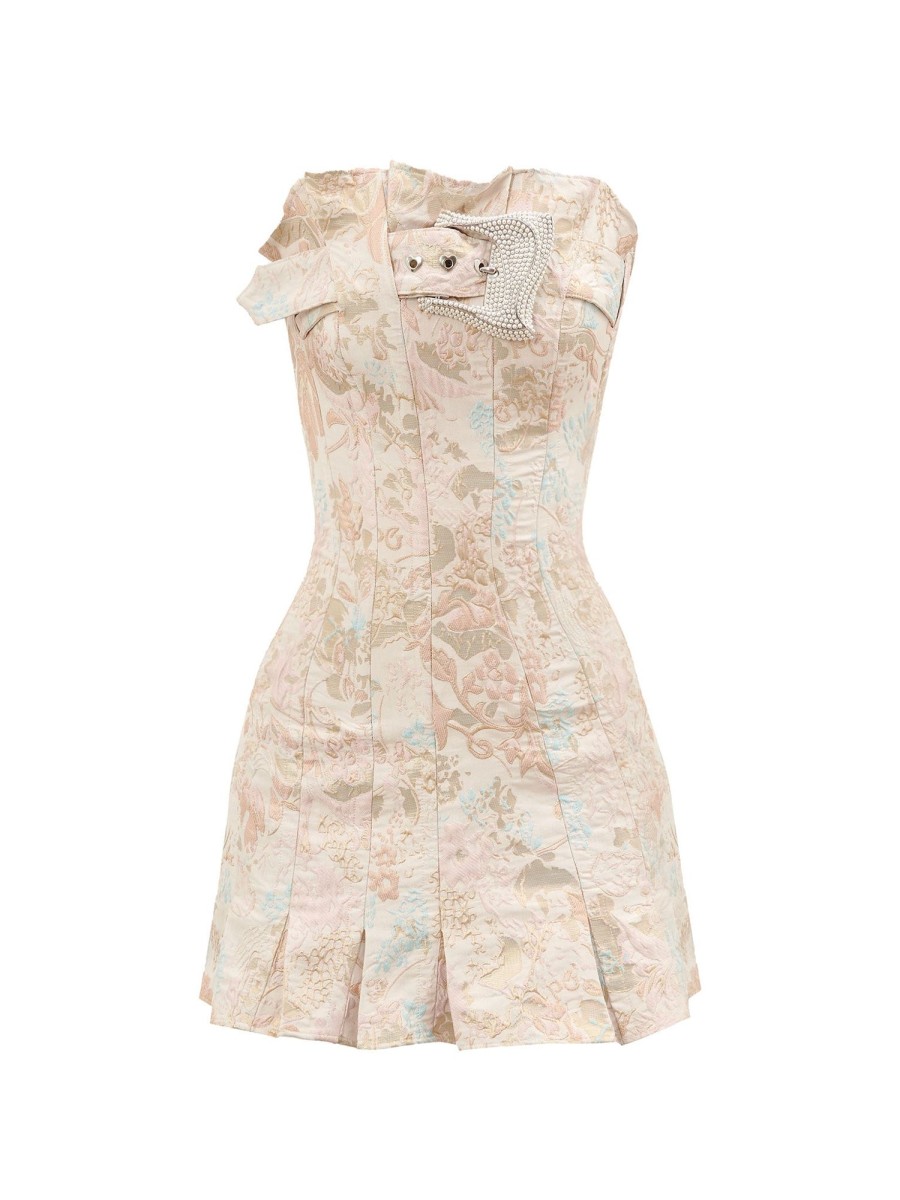 Dresses Poster Girl | Calamity Corset Dress Floral Brocade