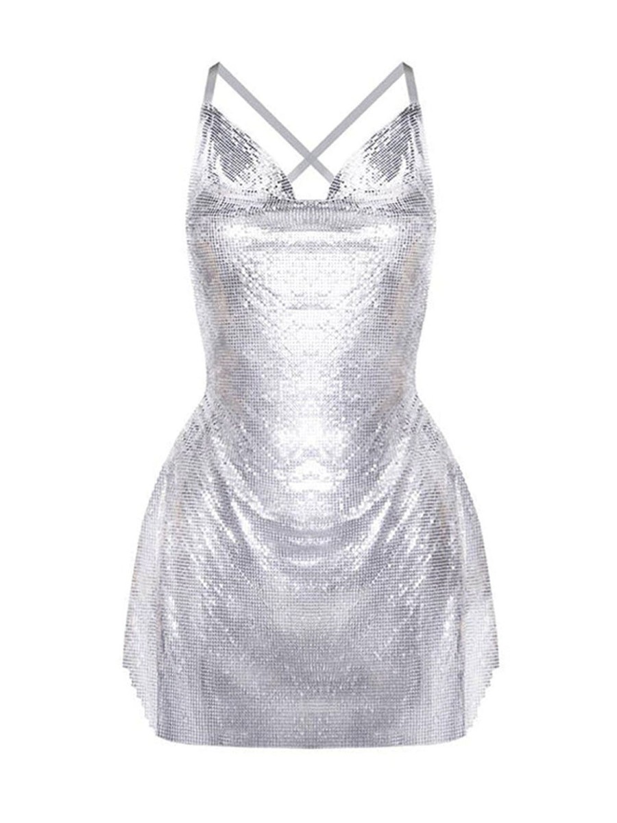 Dresses Poster Girl | Calypso Dress Chrome Silver