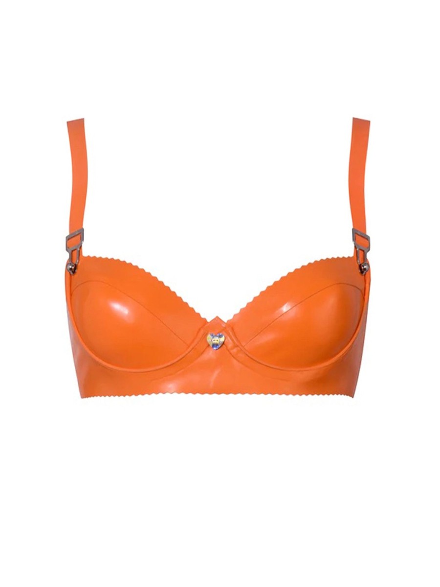 Latex Poster Girl | Latex Charisma Bra Tangerine