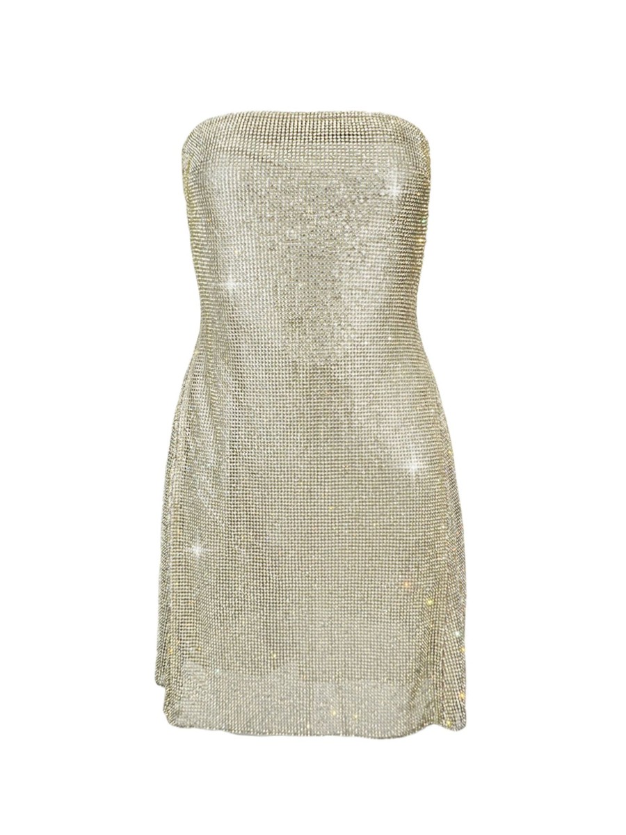 Dresses Poster Girl | Selena Rhinestone Dress In 24 Carat