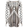 Jumpsuits & Rompers Poster Girl | Ripple Playsuit Oyster Stripe