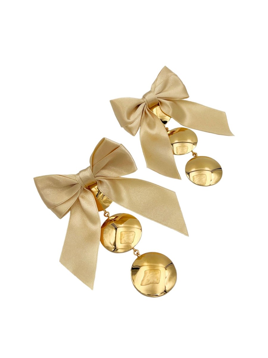 Accessories Poster Girl | Nuclear Bow Earrings Gold