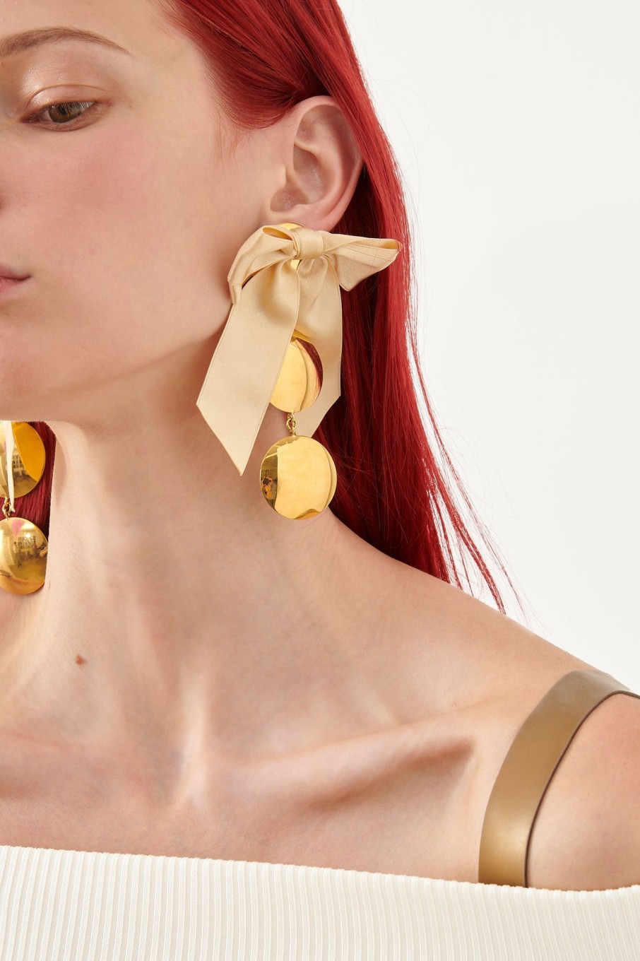 Accessories Poster Girl | Nuclear Bow Earrings Gold